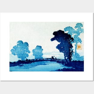 19th C. Father and Son Crossing Bridge Posters and Art